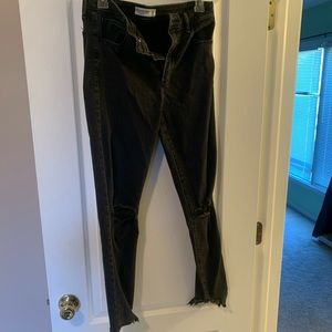 Abercrombie super skinny ankle high rise 10R ripped black jeans